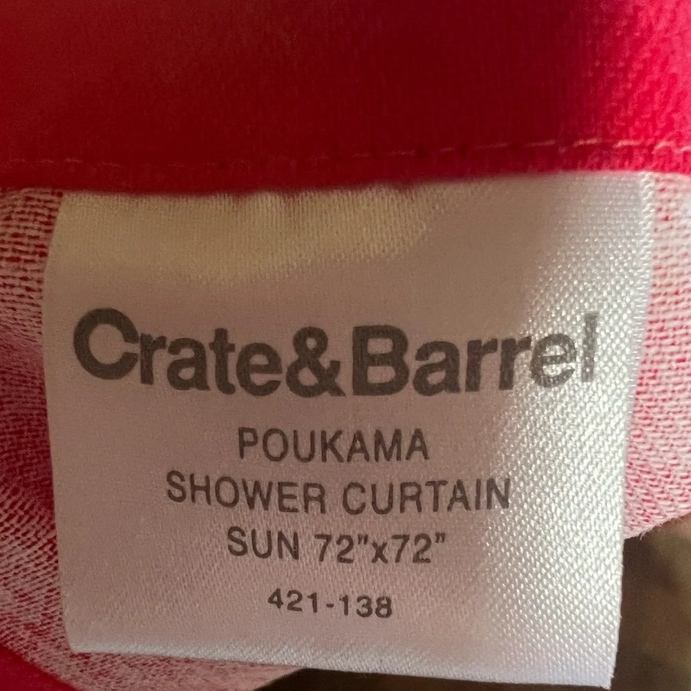Crate&Barrel Red and Orange Shower Curtain
